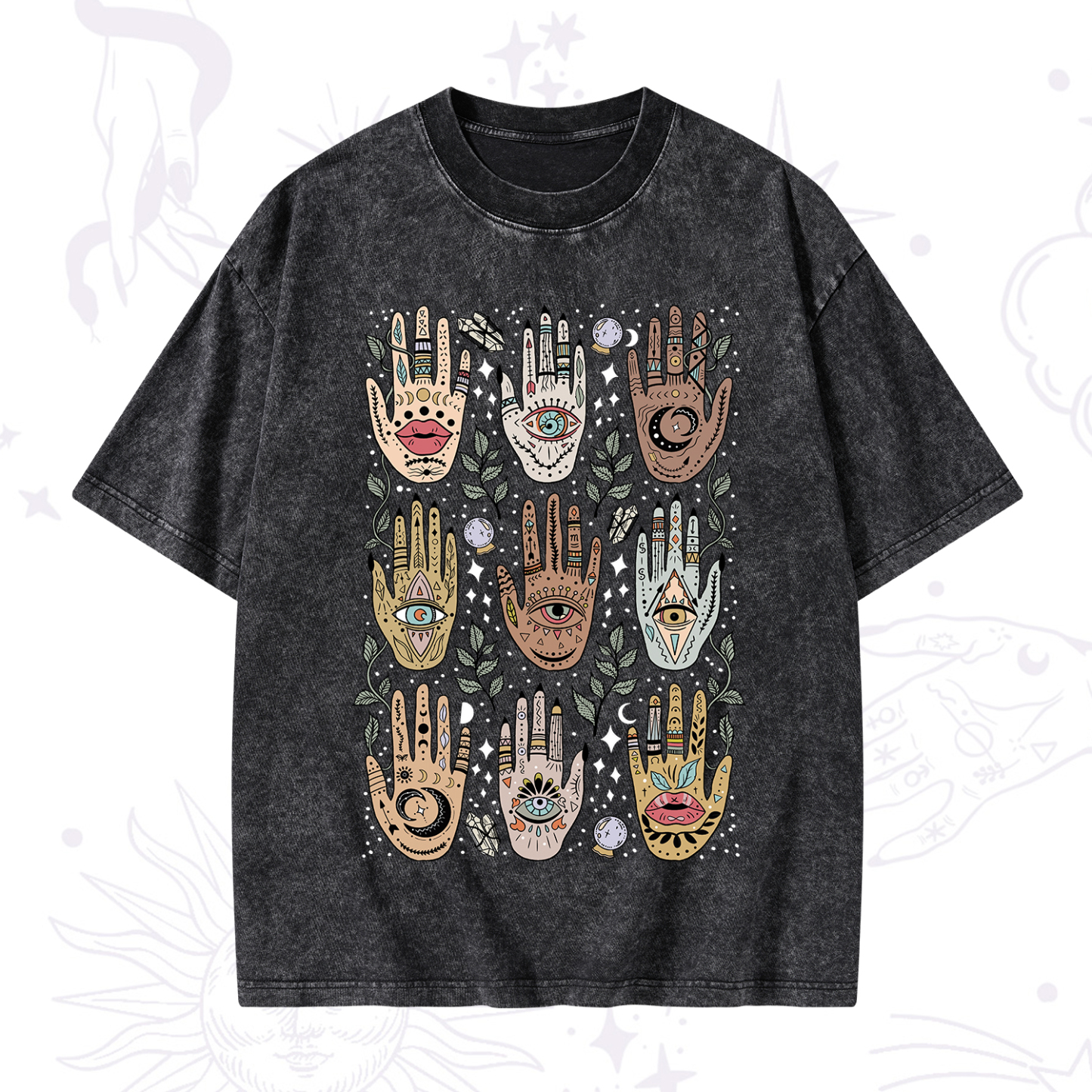 Magic Purplehecate Helping Hands Washed T-Shirt
