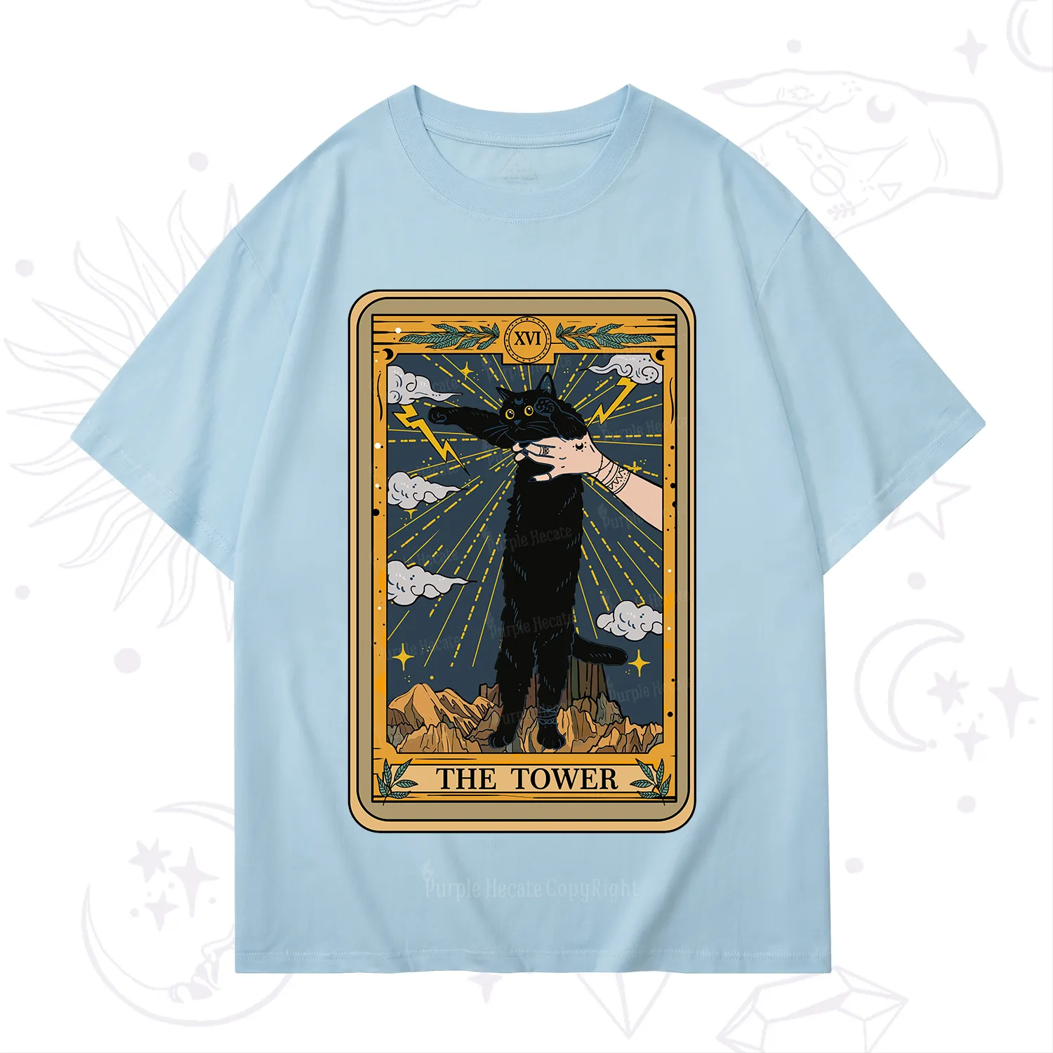 Purplehecate The Tower Cats Tarot T-Shirt