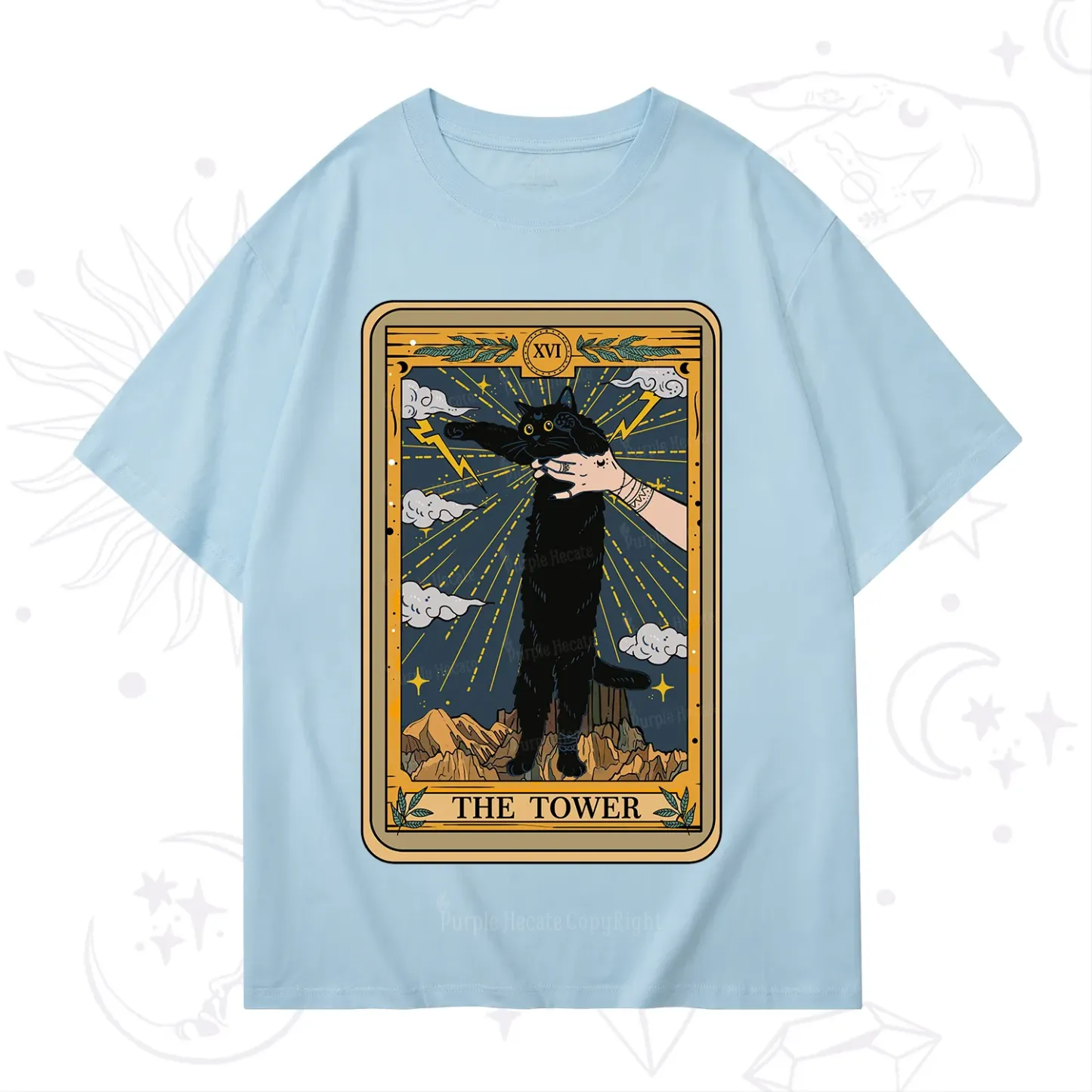Purplehecate The Tower Cats Tarot T-Shirt