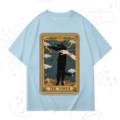 Purplehecate The Tower Cats Tarot T-Shirt