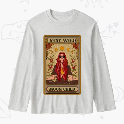 Purplehecate The Stay Wild Moon Child Oracle Card Slub Long Sleeve T-Shirt