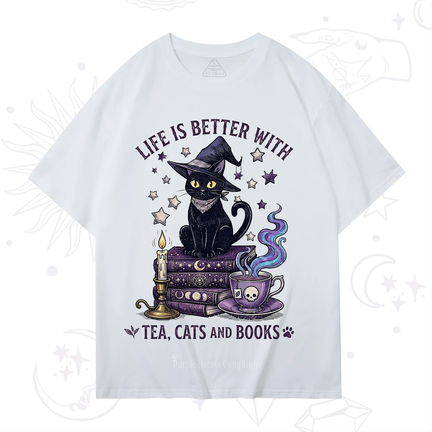 Purplehecate Life Is Better With Cats And Books T-Shirt