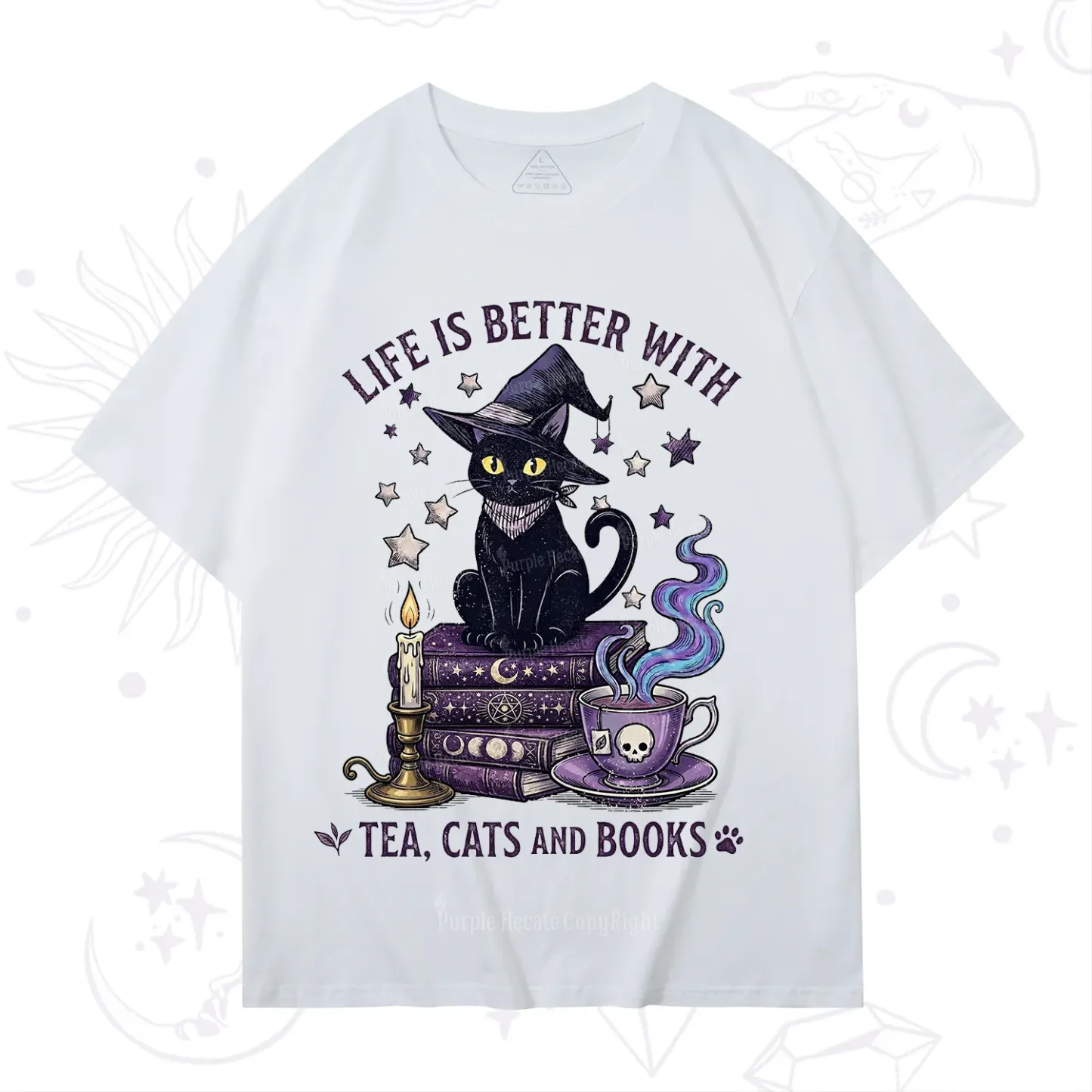 Purplehecate Life Is Better With Cats And Books T-Shirt