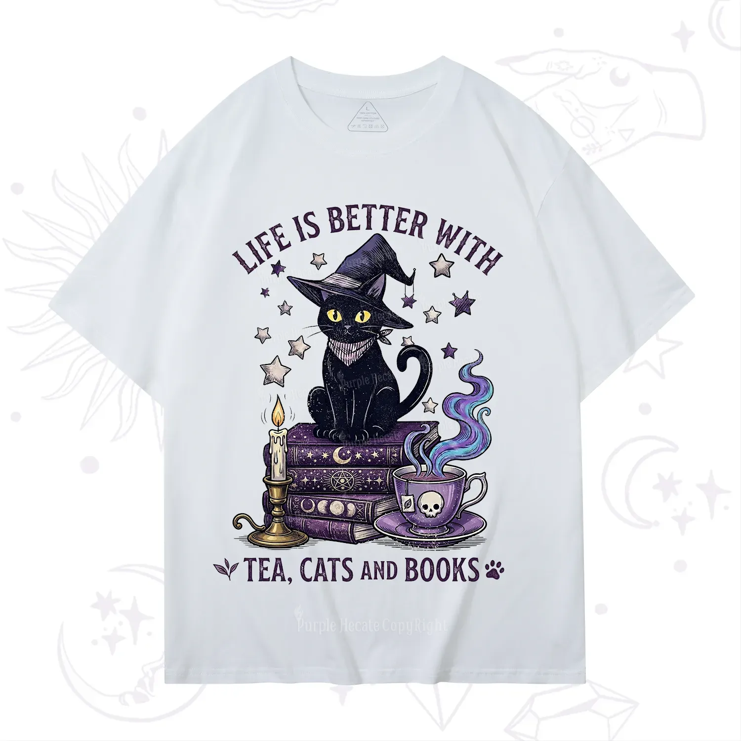 Purplehecate Life Is Better With Cats And Books T-Shirt