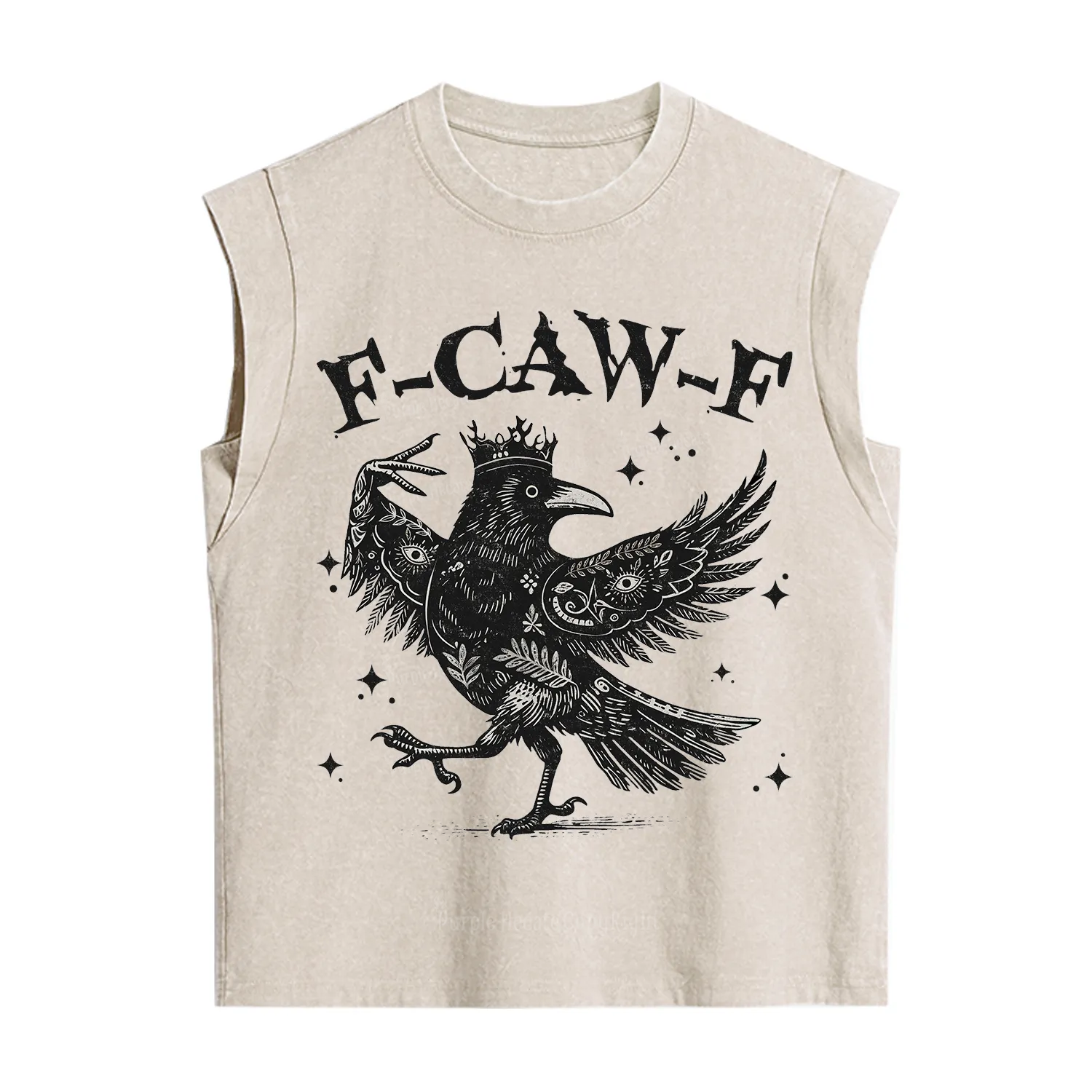 Purplehecate F-caw-f Funny Crow Vintage Washed Tank
