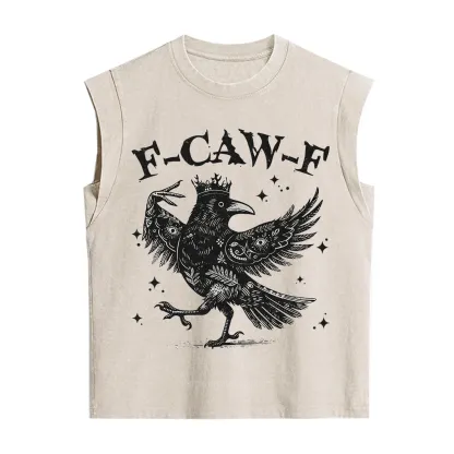 Purplehecate F-caw-f Funny Crow Vintage Washed Tank