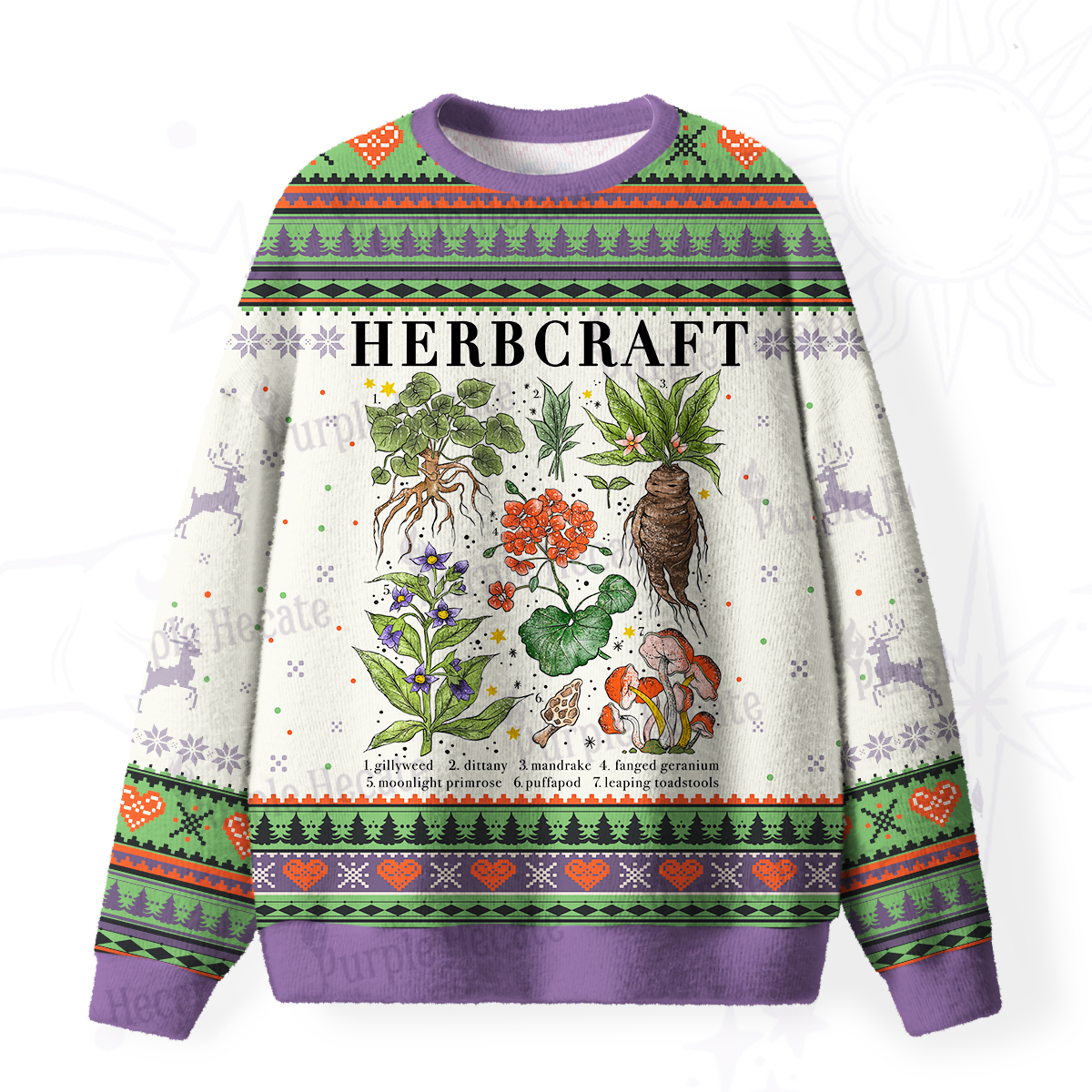 Purplehecate Magical Herbcraft  Fuzzy Ugly Christmas Sweatshirt