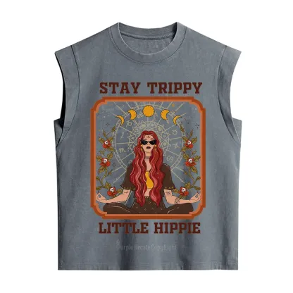 Purplehecate Stay Trippy Little Witchy Hippie Vintage Washed Tank