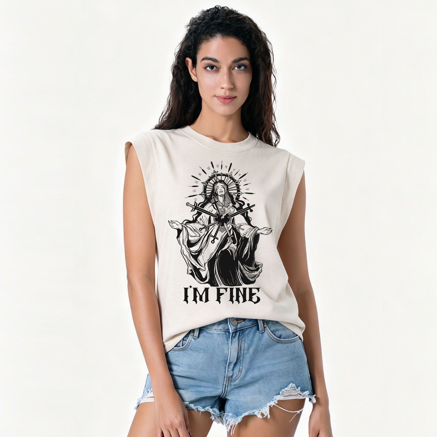 Purplehecate I'm Fine Vintage Washed Tank