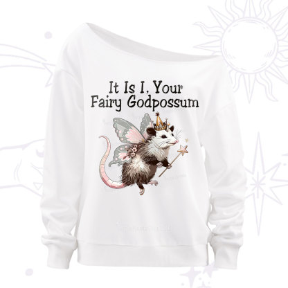 Purplehecate It Is I Your Fairy Godpossum Off The Shoulder Sweatshirt