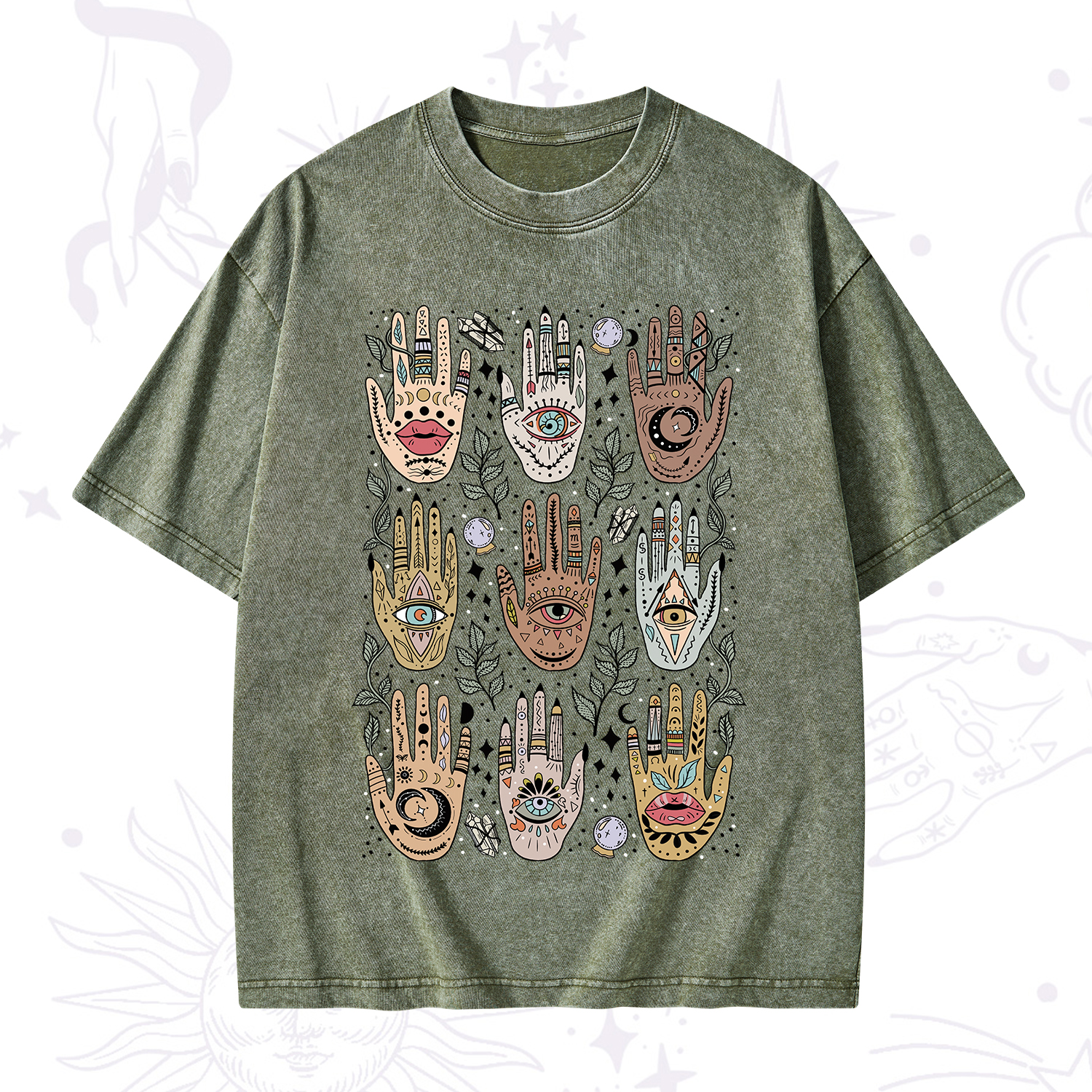 Purplehecate Helping Hands Washed T-Shirt