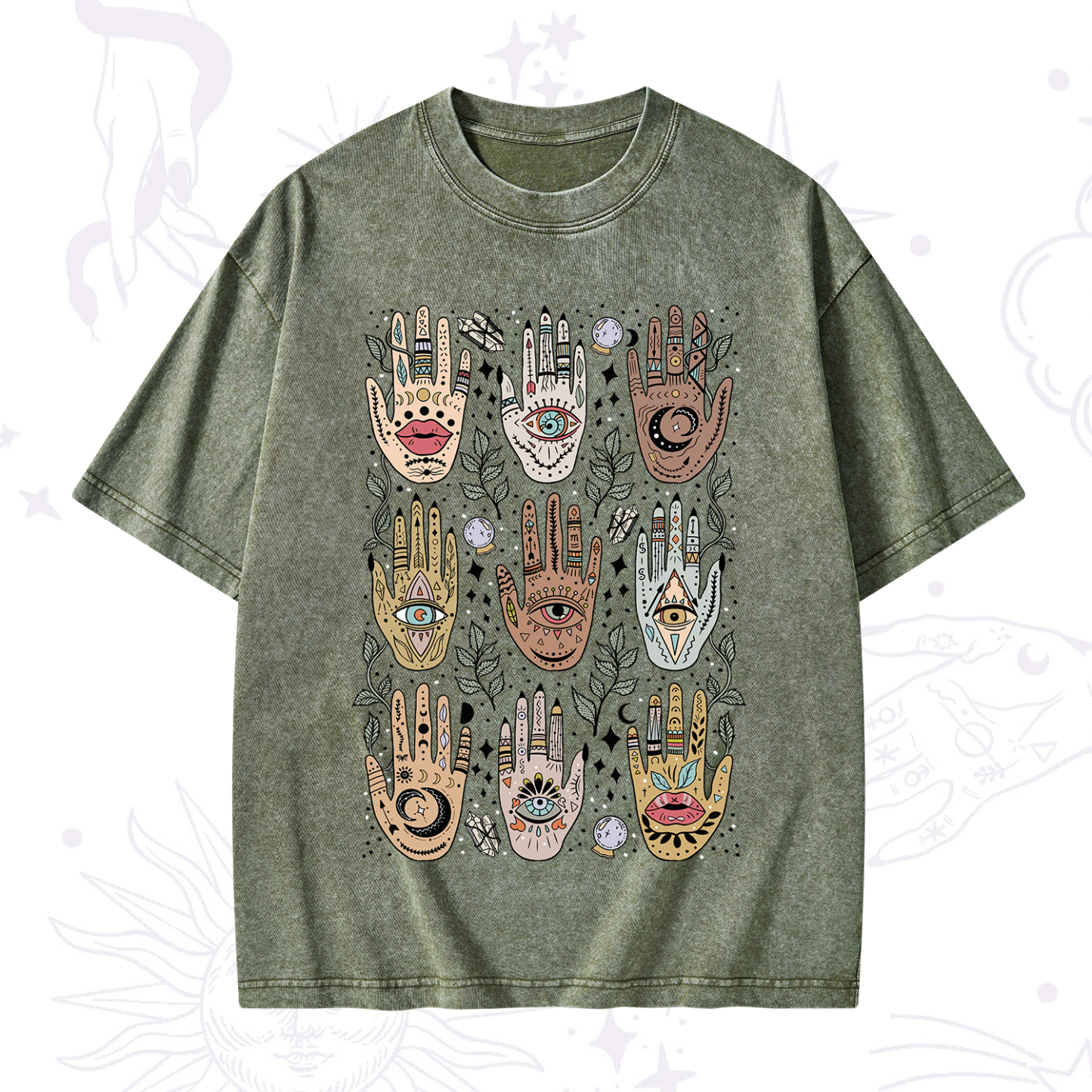 Purplehecate Helping Hands Washed T-Shirt