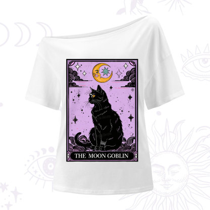 Purplehecate Magical Trash Baby Tarot Cat One Shoulder T-Shirt