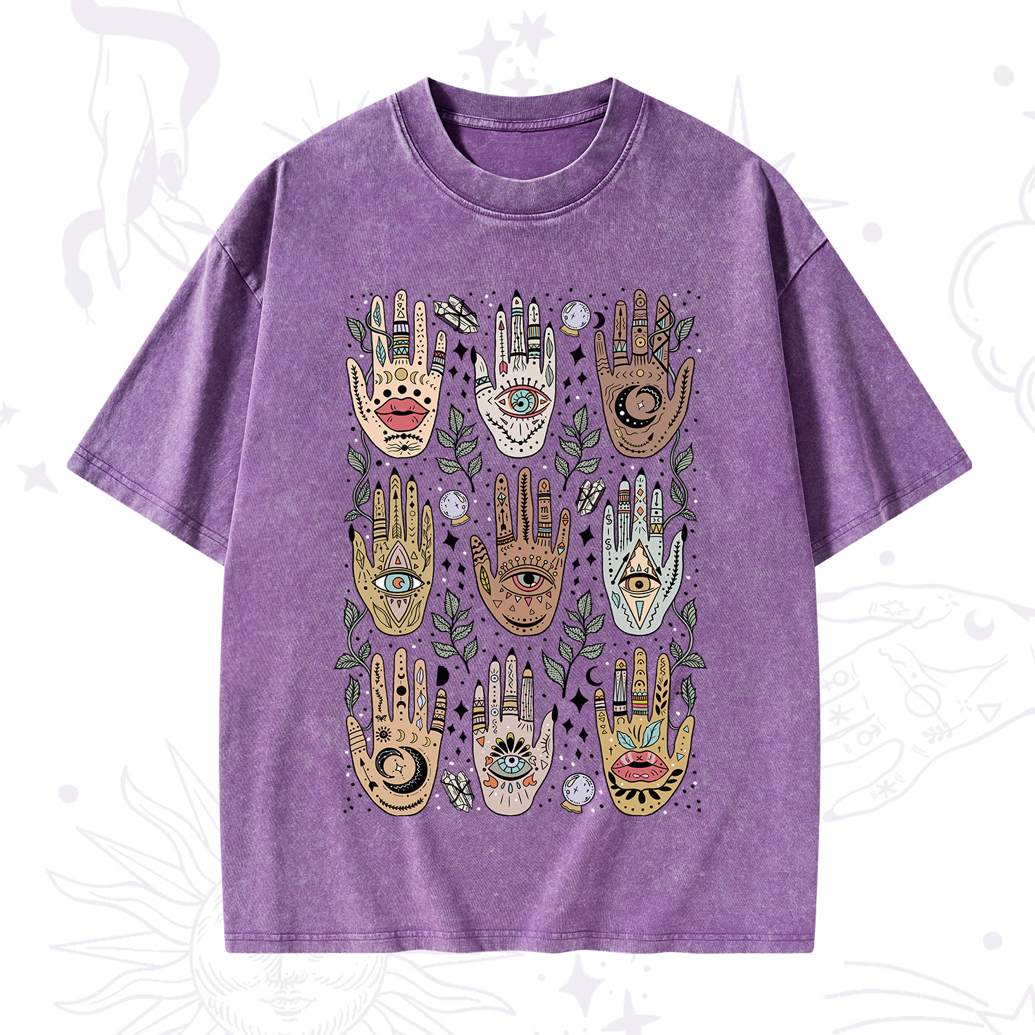 Purplehecate Helping Hands Washed T-Shirt