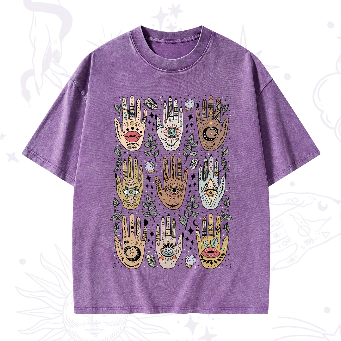 Purplehecate Helping Hands Washed T-Shirt