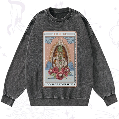 Purplehecate The Go Sage Yourself Tarot Washed Sweatshirt