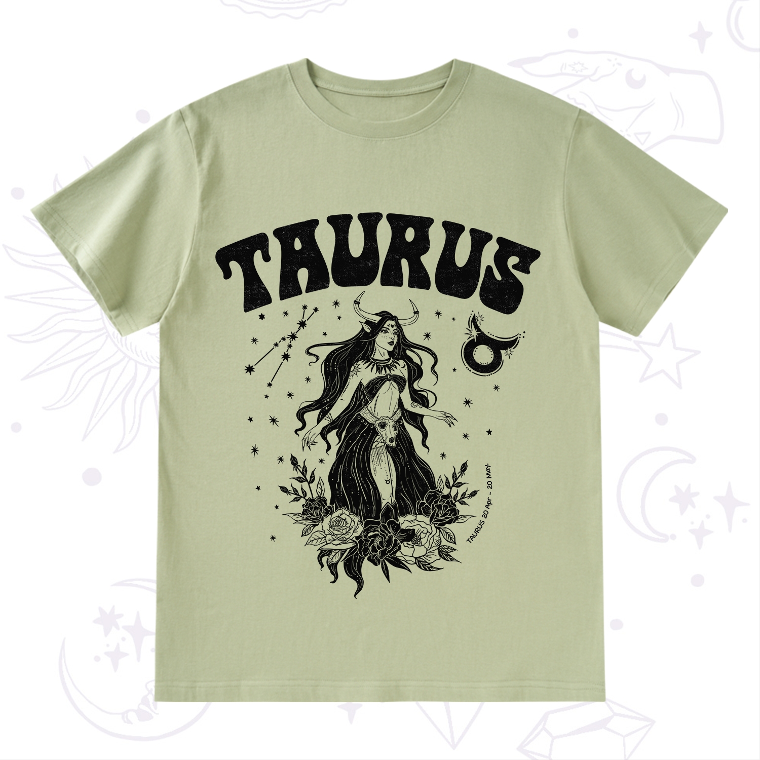 Purplehecate Taurus Zodiac Glyphs T-Shirt