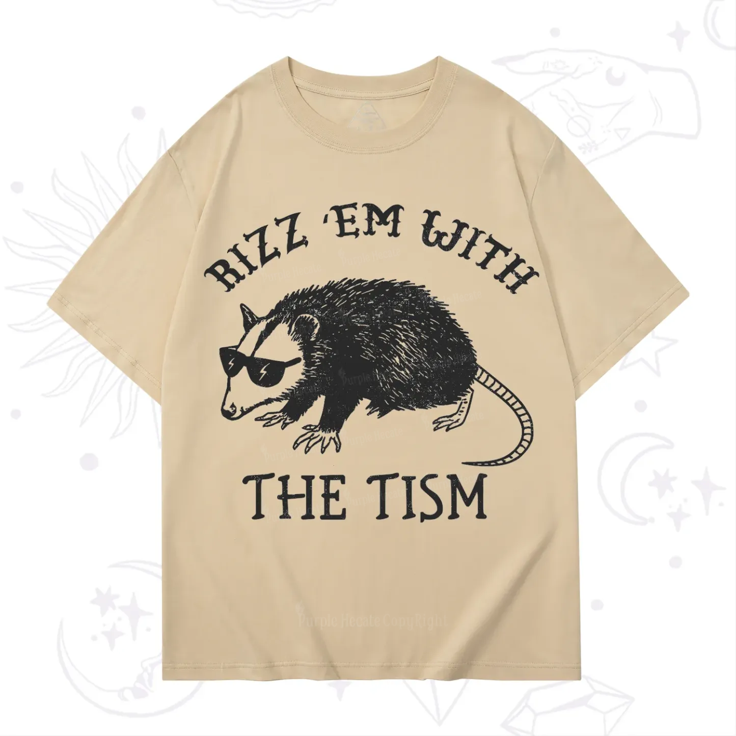 Purplehecate Rizz Em With The Tism Opossum T-Shirt