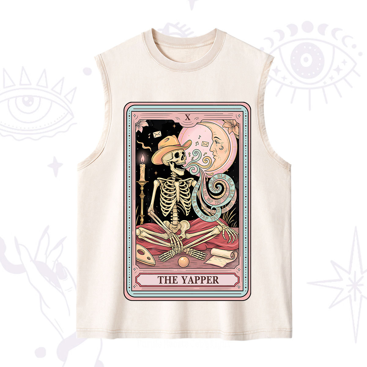 Purplehecate The Skeleton Yapper Tarot Washed Tank
