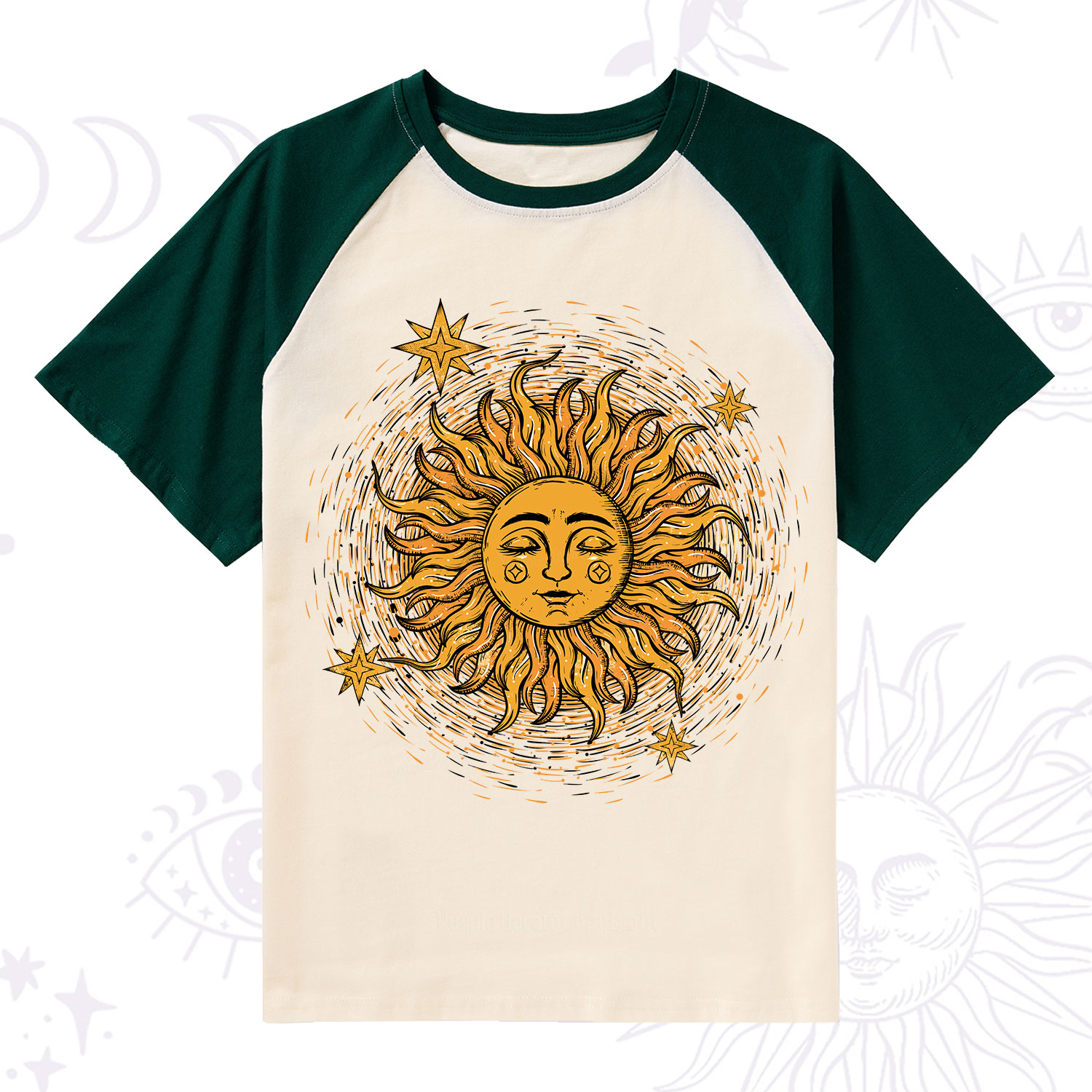 [Copy]Purplehecate The Reader Tarot Raglan Short Sleeve T‑Shirt