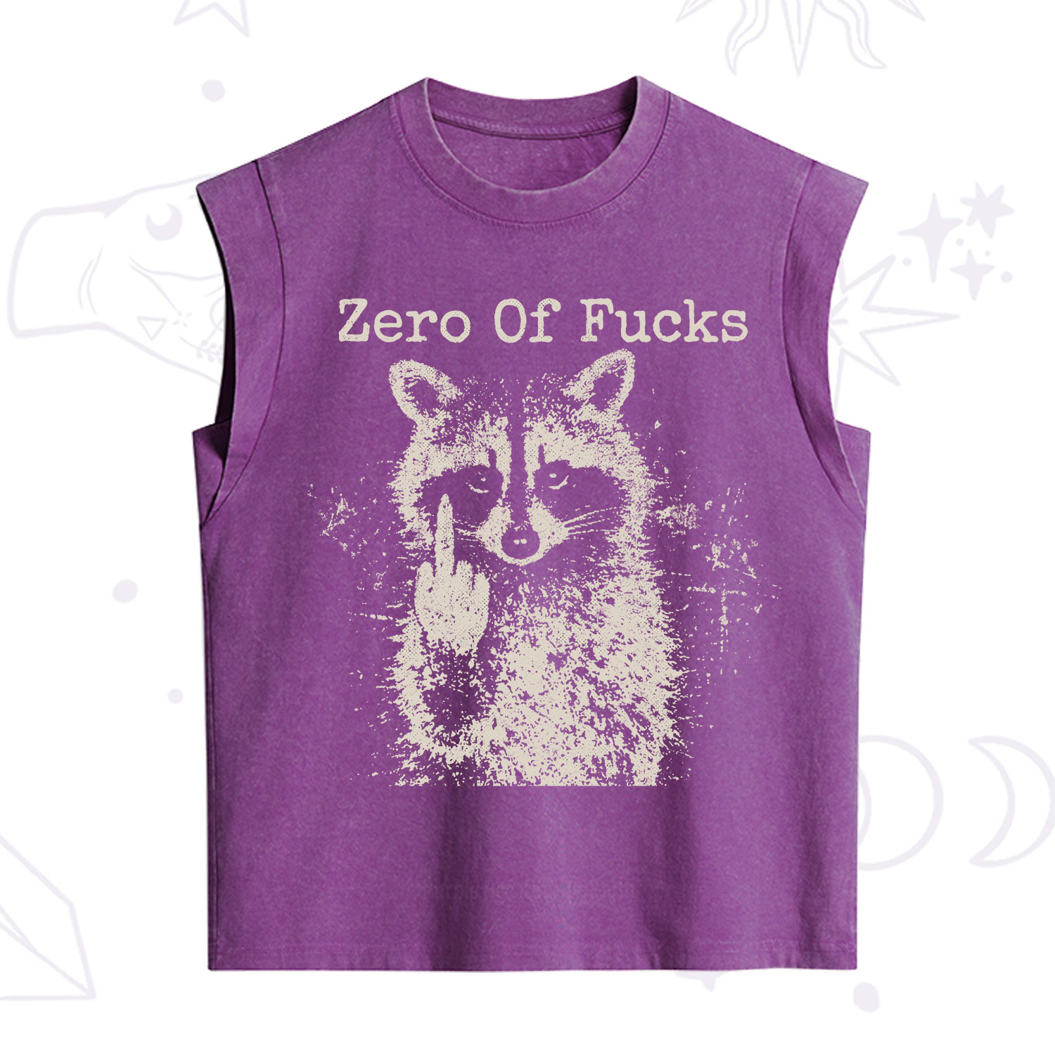 Purplehecate Zero Of Fucks Raccoon Vintage Washed Tank