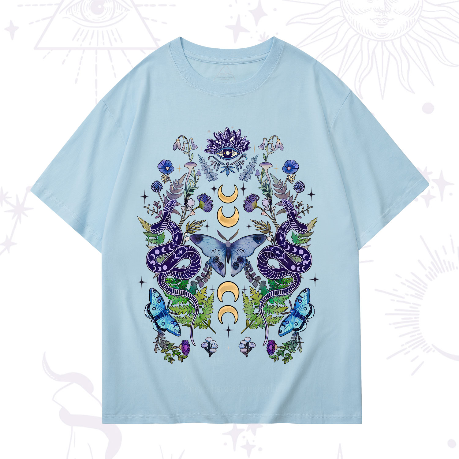 Purplehecate Moon Moth Witchery T-Shirt