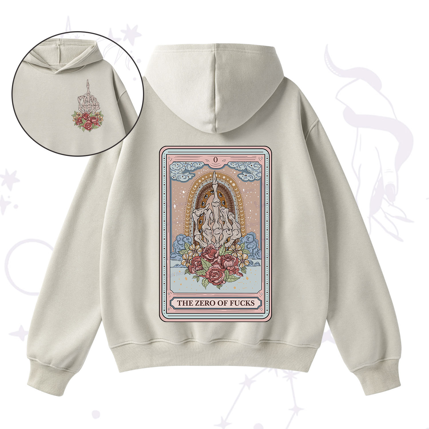 Purplehecate The Zero Of Fucks Tarot Fleece Hoodie Suit
