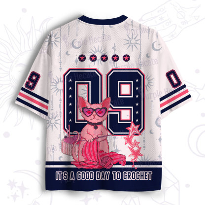 Purplehecate It's A Good Day To Crochet Mesh Jersey