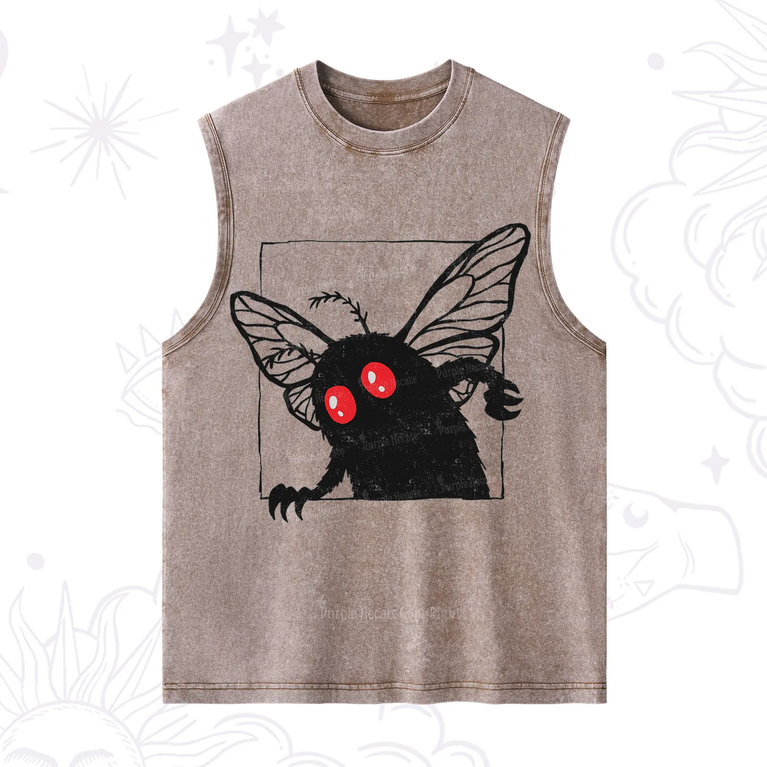 Purplehecate The Curious Mothman Washed Tank