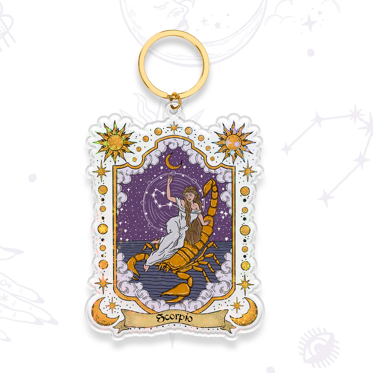 Magic Purplehecate Scorpio Zodiac Keychain