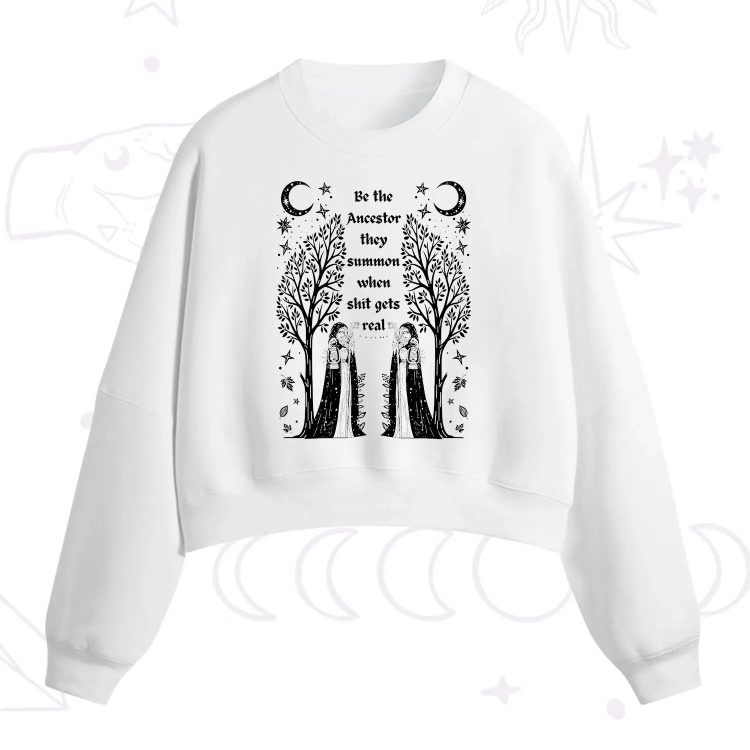 Purplehecate Be The Ancestor They Summon When Shit Gets Real Fleece Cropped Sweatshirt