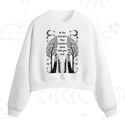 Purplehecate Be The Ancestor They Summon When Shit Gets Real Fleece Cropped Sweatshirt