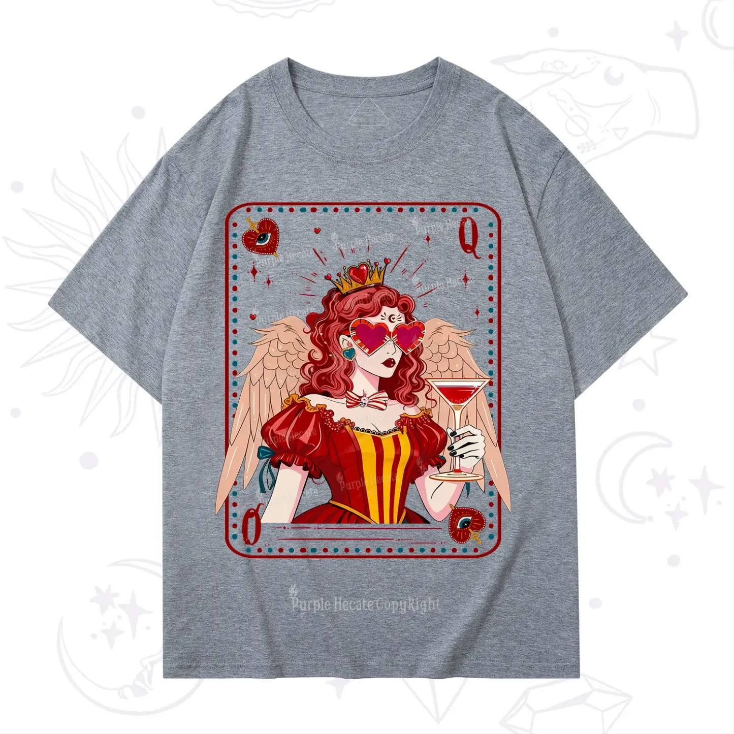 Purplehecate Queen of Hearts Angel Graphic T-Shirt