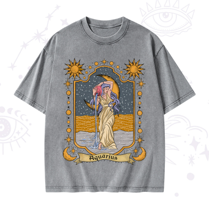 Purplehecate Aquarius Zodiac Washed T-Shirt