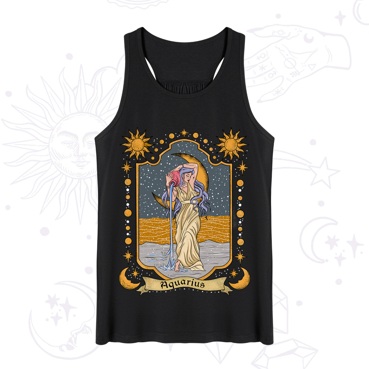 Magic Purplehecate Aquarius Zodiac Tank
