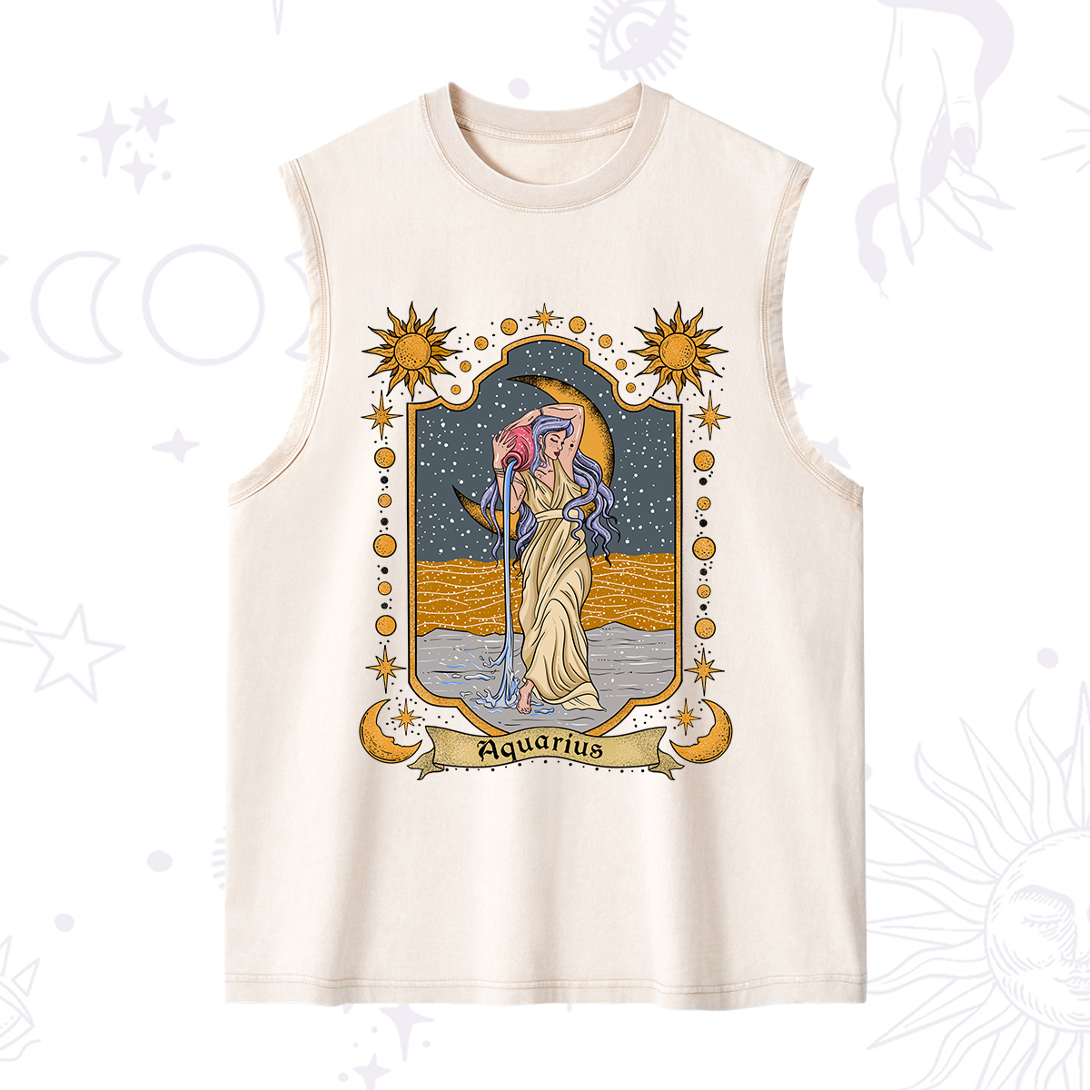 Purplehecate Aquarius Zodiac Washed Tank