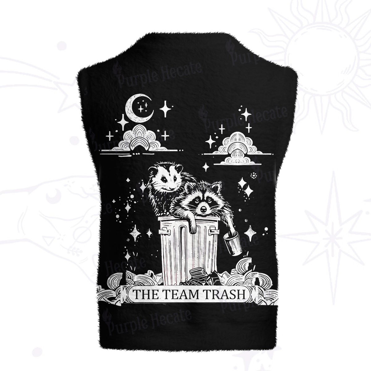 Purplehecate The Team Trash Raccoon & Possum Ugly Sweater Vest