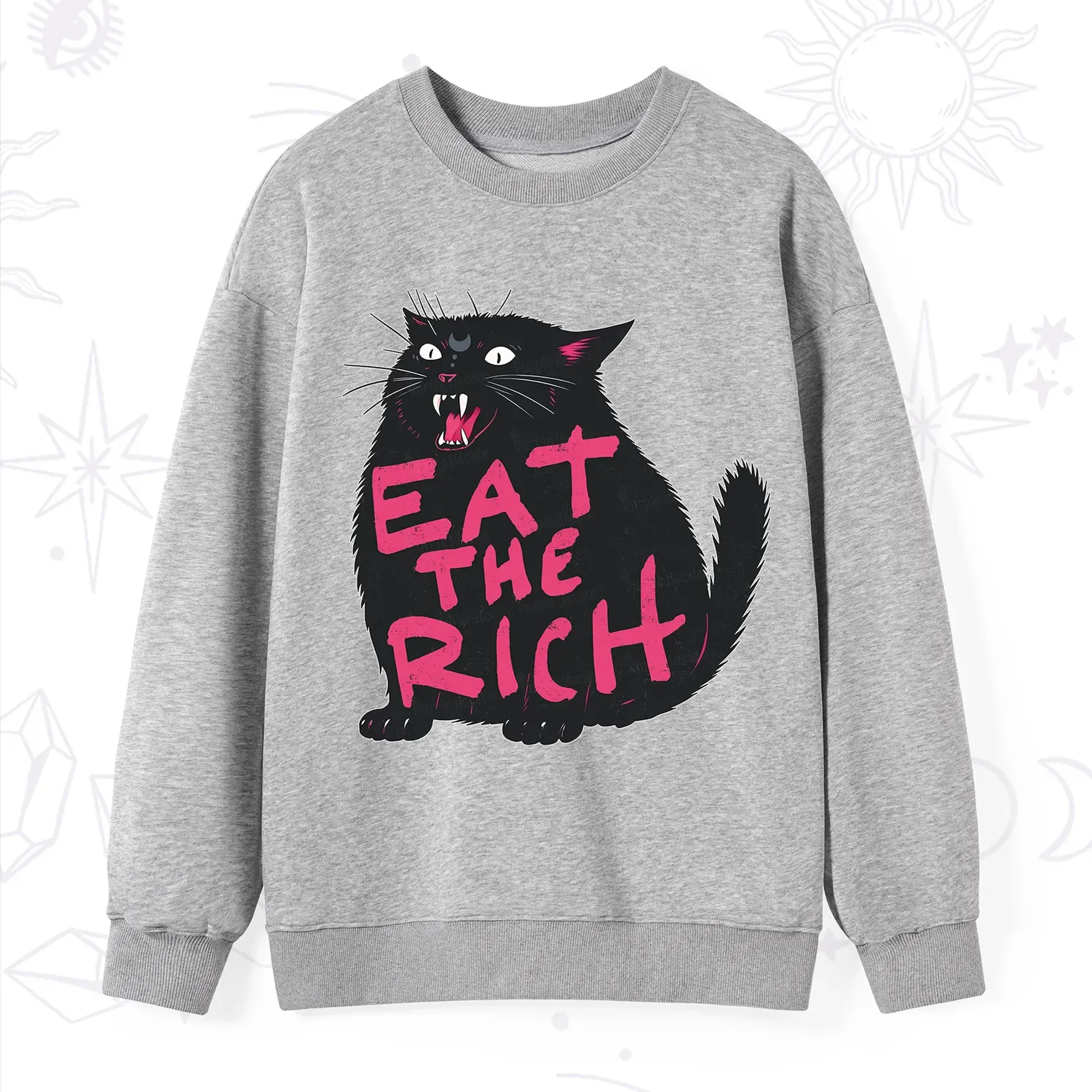 Purplehecate Eat The Rich Cat Sweatshirt