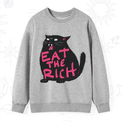 Purplehecate Eat The Rich Cat Sweatshirt