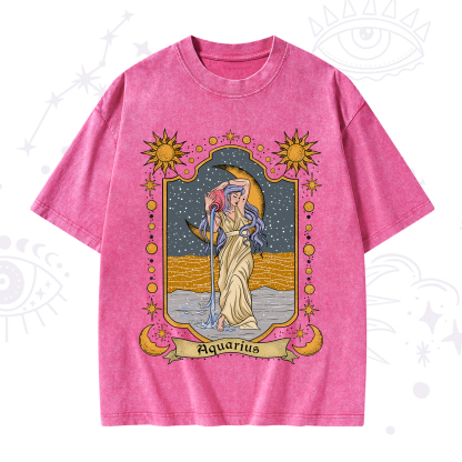 Purplehecate Aquarius Zodiac Washed T-Shirt