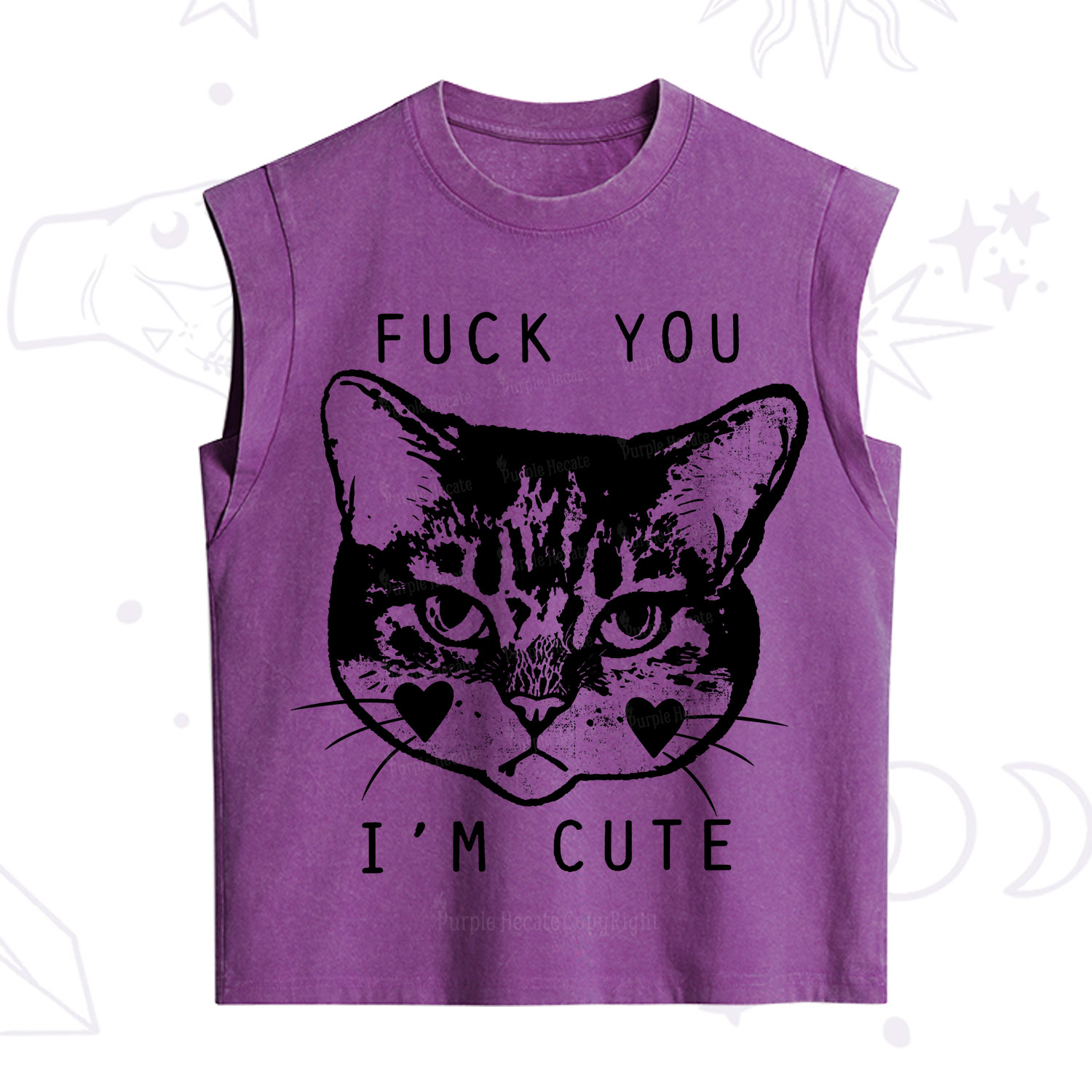 Purplehecate Fuck You I'm Cute Vintage Washed Tank