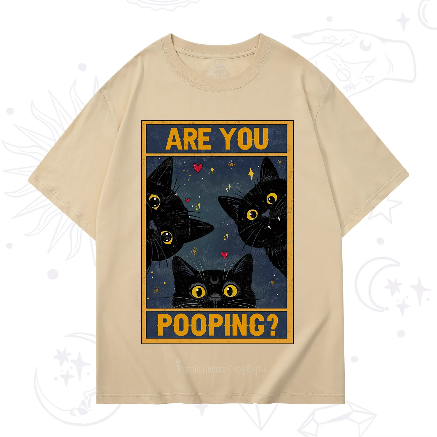 Purplehecate Funny Black Cat Are You Pooping T-Shirt
