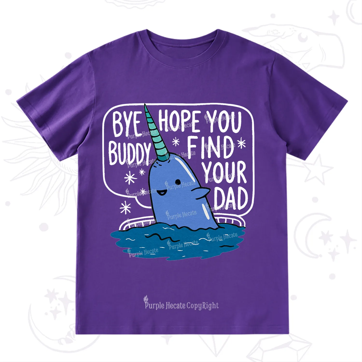 Purplehecate Good Luck Buddy Whale Christmas T-Shirt