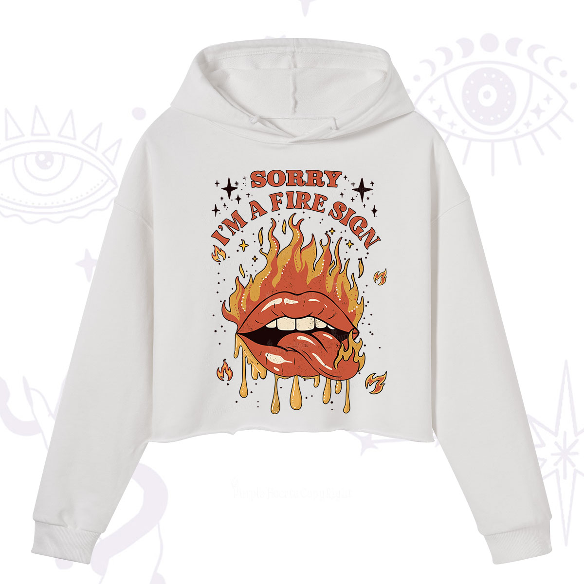 Purplehecate Sorry I'm A Fire Sign Crop Hoodie
