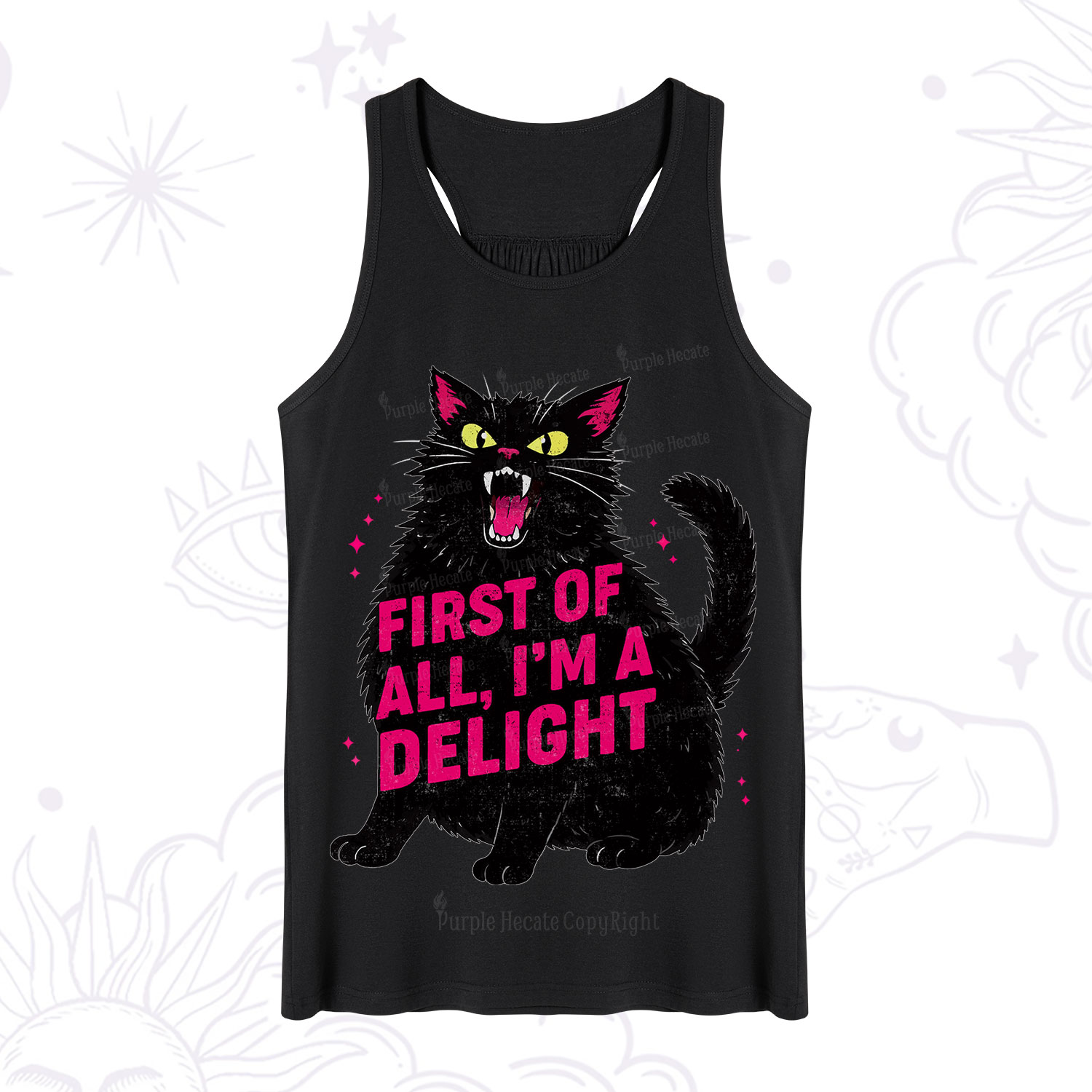 Purplehecate First Of All I'm A Delight Cat Tank