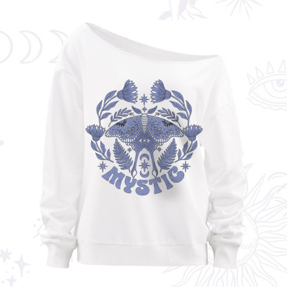 Purplehecate Mystic Moth Off The Shoulder Sweatshirt