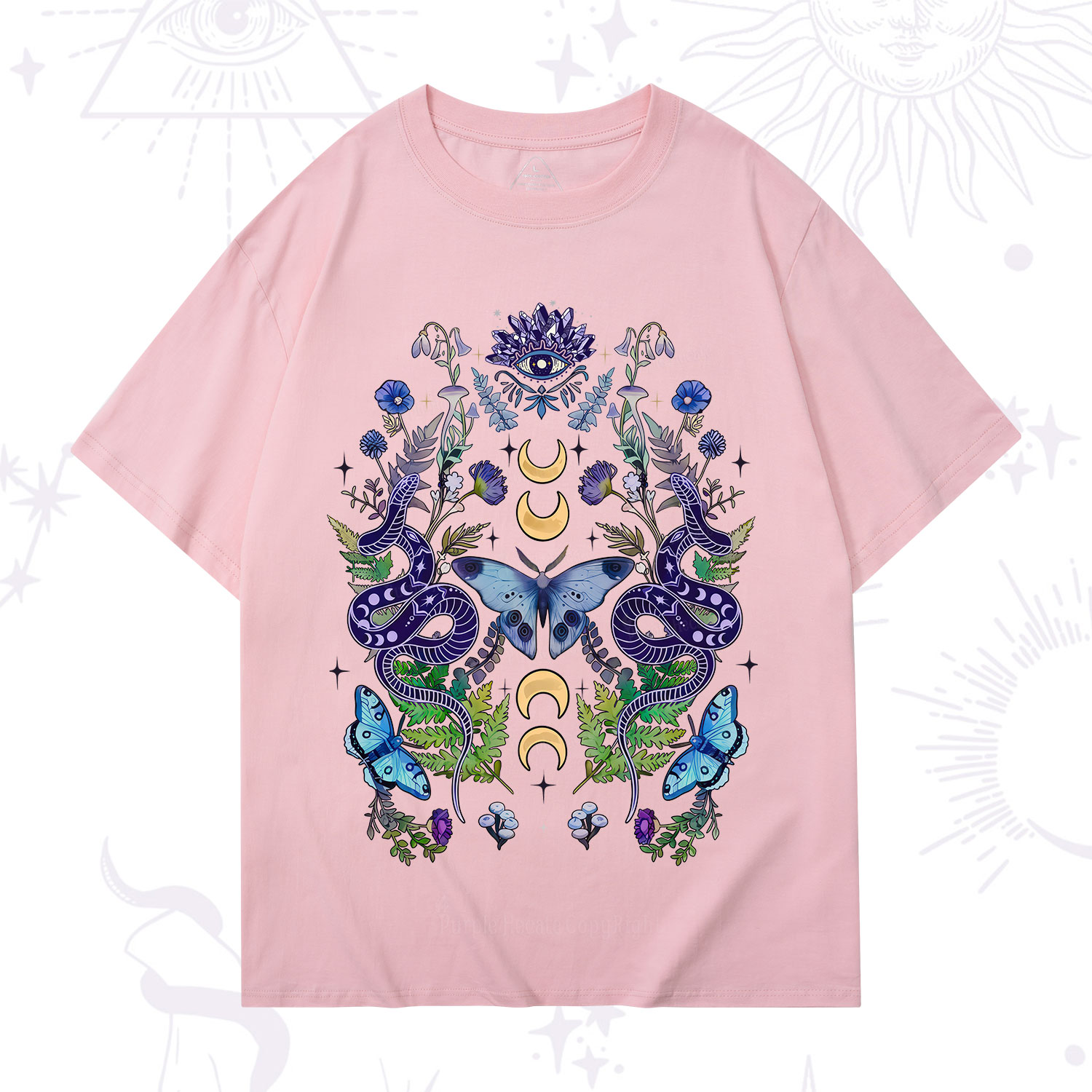 Purplehecate Moon Moth Witchery T-Shirt