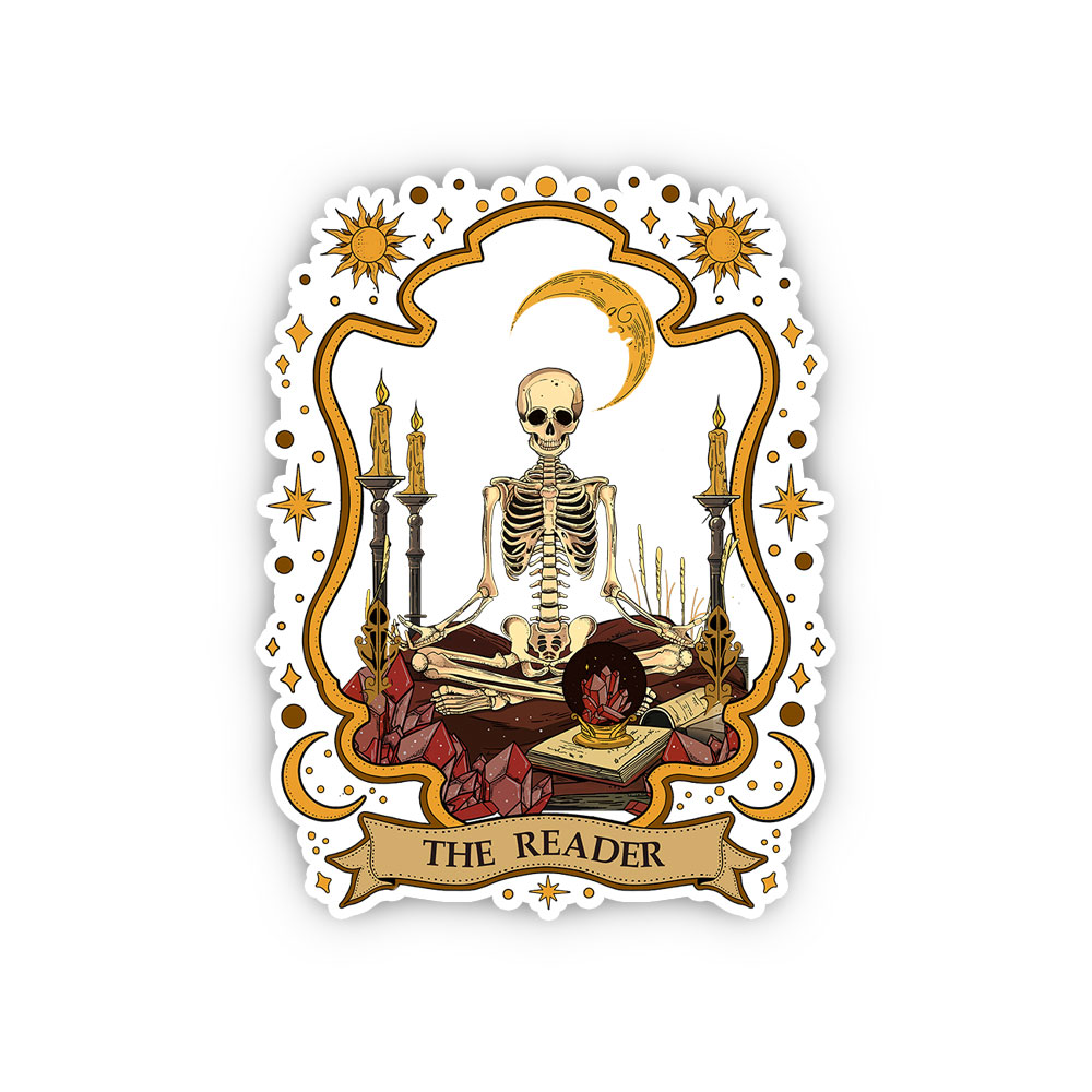 Purplehecate The Reader Skeleton Sticker