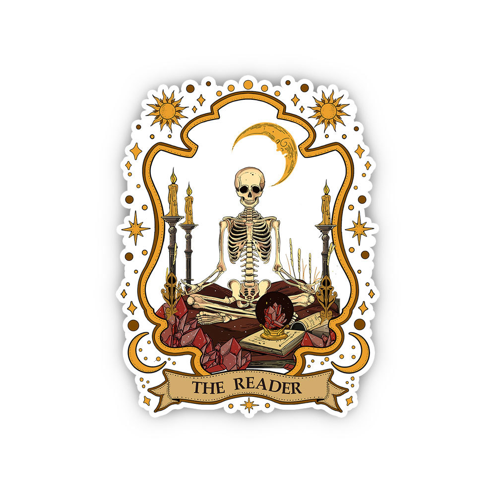Purplehecate The Reader Skeleton Sticker