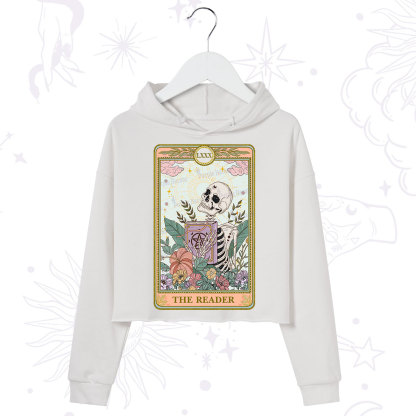 Purplehecate The Reader Occult Tarot Skeleton Crop Hoodie